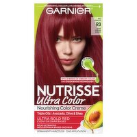 Garnier Nutrisse Ultra Color Red Hibiscus R3 Permanent Haircolor, one application