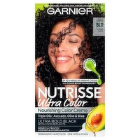 Garnier Nutrisse Ultra Color Black Currant BL11 Jet Blue Black Permanent Haircolor, one application