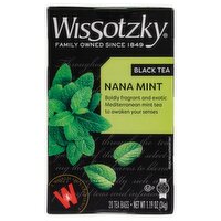 Wissotzky Tea Black Tea Bags with Nana Mint, 20 count, 1.2 oz