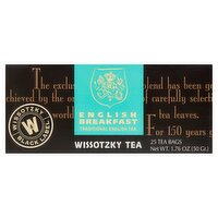 Wissotzky Tea English Breakfast Tea Bags, 25 count, 1.76 oz