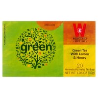 Wissotzky Tea Green Tea with Lemon & Honey, 20 count, 1.06 oz
