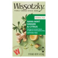 Wissotzky Nana Mint Ginger & Citrus Herbal Tea, 20 count, 1.41 oz
