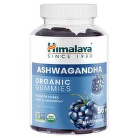 Himalaya Ashwagandha Organic Gummies Blackberry Herbal Supplement, 56 count