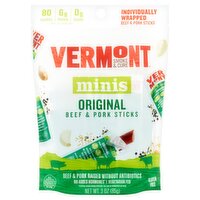 Vermont Smoke & Cure Minis Original Beef & Pork Sticks, 3 oz