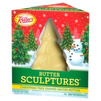 Keller's Creamery Butter Sculptures Christmas Tree Shaped Salted Butter, 4 oz