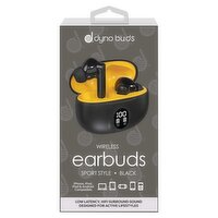 Dyno Buds Sport Style Black Wireless Earbuds