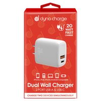 Dyno Charge 2 Port USB-A & USB-C Dual Wall Charger