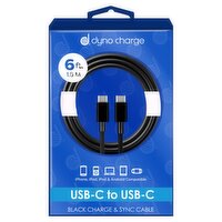 Dyno Charge 6 ft. USB-C to USB-C Black Charge & Sync Cable