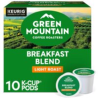 Green Mountain Coffee Roasters Breakfast Blend Light Roast Coffee K-Cup Pods, 10 count, 3.1 oz