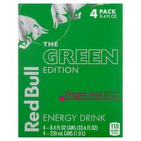 Red Bull The Green Edition Dragon Fruit Energy Drink, 8.4 fl oz, 4 count