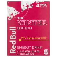 Red Bull The Winter Edition Pear Cinnamon Energy Drink, 8.4 fl oz, 4 count