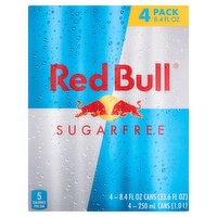 Red Bull Sugarfree Energy Drink, 8.4 fl oz, 4 count