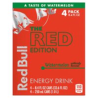 Red Bull The Red Edition Watermelon Energy Drink, 8.4 fl oz, 4 count