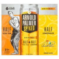 Arnold Palmer Spiked Original Half & Half Iced Tea Lemonade Malt Beverage, 12 fl oz, 6 count