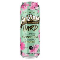 Arizona Original Hard Green Tea with Ginseng Flavor & Honey Premium Spiked Beverage, 22 fl oz, 22 Fluid ounce