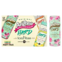 AriZona Original Hard Iced Teas Premium Spiked Beverage Party Pack, 12 count, 12 oz