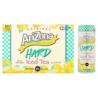 AriZona Original Hard Iced Tea with Lemon Premium Spiked Beverage, 12 oz, 12 count