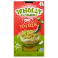 Wholly Guacamole Spicy Minis Guacamole, 2 oz, 4 count