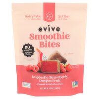 Evive Raspberry, Strawberry, Dragon Fruit Smoothie Bites Covered in Dark Chocolate, 6.35 oz