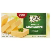 B'gan Unsalted Margarine Spread, 1 lb, 16 oz