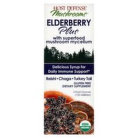 Host Defense Mushrooms Elderberry Plus Dietary Supplement, 4 fl oz