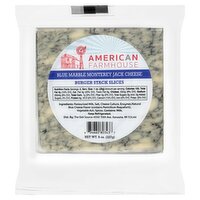 American Farmhouse Burger Stack Slices Blue Marble Monterey Jack Cheese, 8 oz