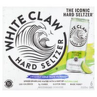 White Claw Natural Lime Hard Seltzer, 12 fl oz, 6 count