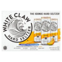 White Claw Spiked Sparkling Water with a Hint of Mango Hard Seltzer, 12 fl oz, 12 count