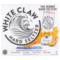 White Claw Mango Hard Seltzer, 12 fl oz, 6 count