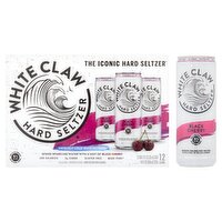 White Claw Spiked Sparkling Water with a Hint of Black Cherry Hard Seltzer, 12 fl oz, 12 count
