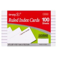 Simply A+ Ruled Index Cards, 100 count