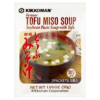 Kikkoman Instant Tofu Miso Soup, 3 count, 1.05 oz