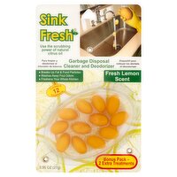 Sink Fresh Lemon Scent Garbage Disposal Cleaner and Deodorizer, 12 count, 0.95 oz, 1 Each