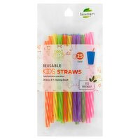 Biosmart Reusable Kids Straws, 25 count