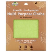 Biosmart Multi-Purpose Cloths, 3 count, 3 Each