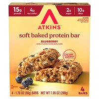 Atkins Blueberry Soft Baked Protein Bar, 1.76 oz, 4 count