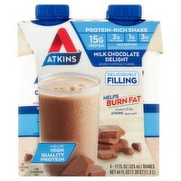 Atkins Milk Chocolate Delight Protein-Rich Shake, 11 fl oz, 4 count