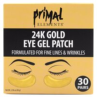 Primal Elements 24k Gold Eye Gel Patch, 30 Pairs, 2.96 oz