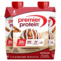 Premier Protein Cinnamon Roll High Protein Shake, 11 fl oz, 4 count