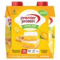 Premier Protein Lemon Bar High Protein Shake Limited Edition, 11 fl oz, 4 count