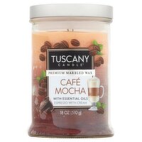 Tuscany Candle Premium Marbled Wax Café Mocha Candle with Essential Oils, 18 oz