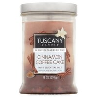 Tuscany Candle Premium Marbled Wax Cinnamon Coffee Cake Candle with Essential Oils, 18 oz