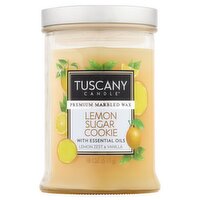 Tuscany Candle Lemon Sugar Cookie Premium Marbled Wax Candle, 18 oz
