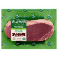 Clayton's Organic N.Y. Beef Strip Steak, 10 oz