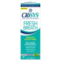 Clōsys Fresh Breath Gentle Mint Sensitive Mouth Rinse, 32 fl oz, 32 Fluid ounce