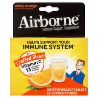 Airborne Zesty Orange Immune Support Supplement, 20 count