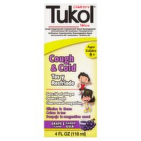 Tukol Children's Cough & Cold Grape Flavor Liquid, Ages 4+, 4 fl oz