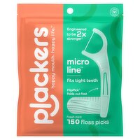 Plackers Micro Line Fresh Mint Floss Picks, 150 count