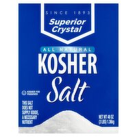 Superior Crystal All Natural Kosher Salt, 48 oz