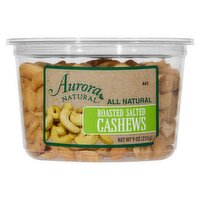 Aurora Natural Roasted Salted Cashews, 9 oz